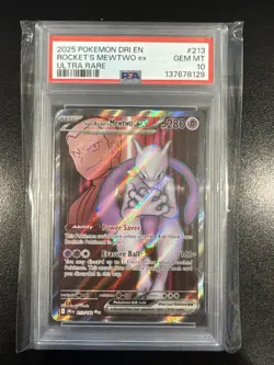 Pokemon TCG Team Rockets Mewtwo EX 213/182 PSA 10 - Image 1
