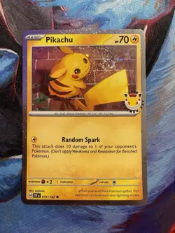 ‼2026 Pikachu 051/162 Pokemon Day 30th Anniversary Stamped Promo TCG Cosmo Holo - Image 1