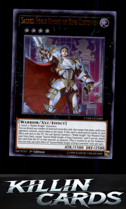 1st Edition Sacred Noble Knight of King Custennin CYHO-EN089 Ultra Rare Cybernet - Image 1