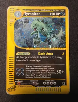 Pokemon Card-Tyranitar-29/165-Expedition- Holo-ENG-Played - Image 1