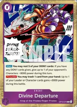 Divine Departure OP13-076 Carrying On His Will One Piece Card Game Rare NM - Image 1