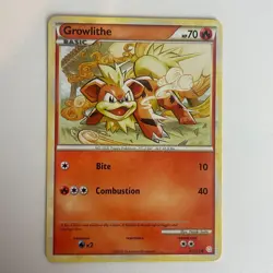 Growlithe 65/123 HeartGold SoulSilver Common Pokemon Light Play+ - Image 3