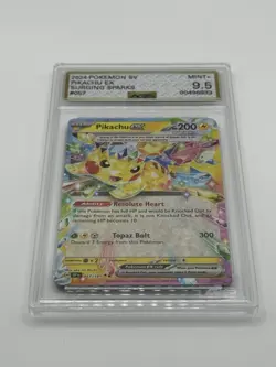 Pokemon SV Surging Sparks Pikachu EX 057/191 AGS Mint+ 9.5 Double Rare Holo 2024 - Image 3