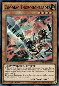 Zoodiac Thoroughblade - Ultra Rare 1st Edition MP17-EN184 - NM - YuGiOh - Image 1