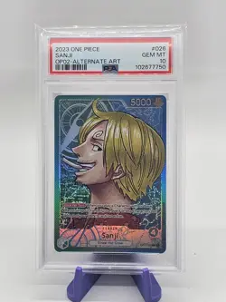 2023 ONE PIECE Sanji OP02 026 Alt Art Leader Paramount War ENGLISH PSA 10 - Image 1