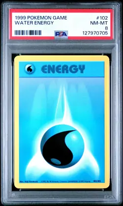 Water Energy 102/102 Base Set PSA 8 NM-MT FRESH CERT Pokemon TCG Card WOTC 1999 - Image 3