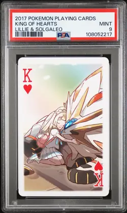 2017 POKEMON PLAYING CARDS LILLIE, GLADION & LUSAMINE KING OF HEARTS PSA 9 - Image 1