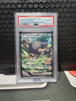 2025 Pokemon White Flare Bouffalant EX Special Illustration Rare PSA 10 - Image 1