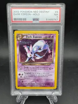 2002 Pokemon Dark Espeon Neo Destiny Holo #4 PSA 7 - Image 1