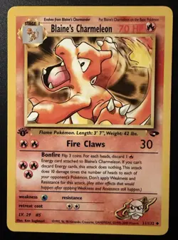 Blaine's Charmeleon 31/132 Uncommon - Gym Challenge - 1st Edition - Pokemon WOTC - Image 1