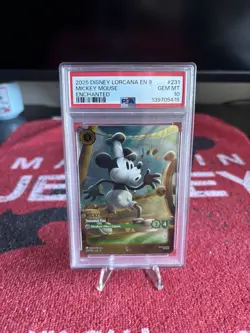 2025 Disney Lorcana EN 9 MICKEY MOUSE steamboat Pilot ENCHANTED PSA 10 - Image 2