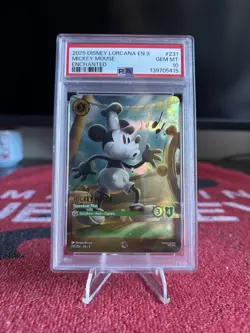 2025 Disney Lorcana EN 9 MICKEY MOUSE steamboat Pilot ENCHANTED PSA 10 - Image 3