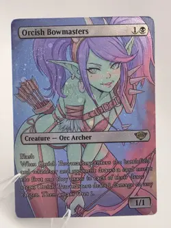 Orcish Bowmasters GALAXY FOIL Playtest Card with Custom Art Design EDH Bling - Image 1