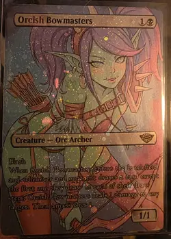 Orcish Bowmasters GALAXY FOIL Playtest Card with Custom Art Design EDH Bling - Image 2