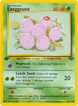 Exeggcute 52/64 Common Jungle 1st Edition Non Holo Pokemon Card - Image 1