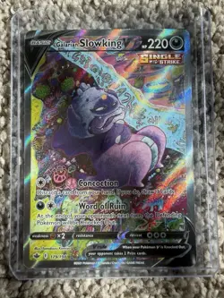 Pokemon Galarian Slowking v TCG Card Sword & Shield 179/198 Very Used - Image 1