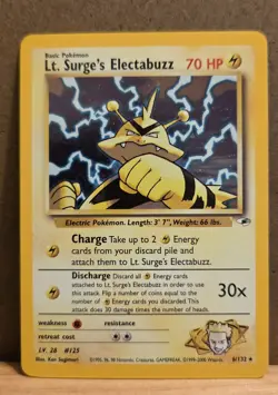 Lt. Surge's Electabuzz Gym Heroes 6/132 Rare Holo LP - ungraded Pokemon Card - Image 1