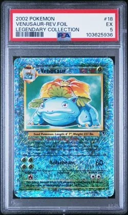 Pokemon TCG 2002 Legendary Collection - Venusaur 18/110 Reverse Holo PSA 5 EX - Image 3