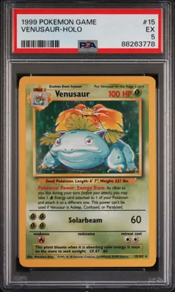 Venusaur-Holo #15 1999 Pokemon Game PSA 5 - Image 1