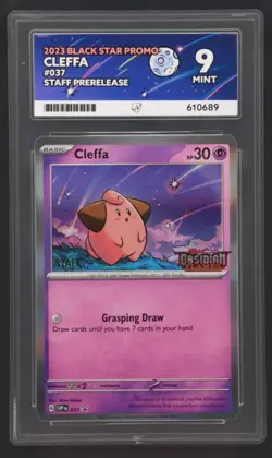 2023 Pokemon Obsidian Flames Cleffa 037 STAFF PRE RELEASE PROMO ACE 9 - Image 1