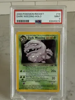 PSA 9 Dark Weezing Holo #14 - 2000 Pokemon - Team Rocket - Image 1