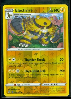 Pokemon ELECTIVIRE 059/192 Rebel Clash - RARE Rev Holo - - MINT - Image 1
