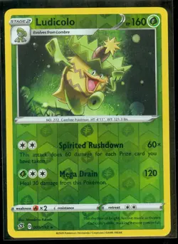 Pokemon LUDICOLO 009/192 Rebel Clash - RARE Rev Holo - - MINT - Image 1
