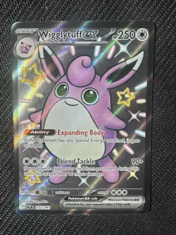 Pokemon TCG Paldean Fates Wigglytuff EX 222/091 Shiny Ultra Rare - Image 1