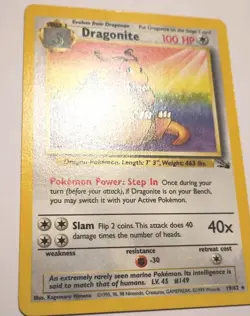 Dragonite 1st Edition Nonholo 19/62 Fossil Set 1999 Vintage Pokemon #59 - Image 4