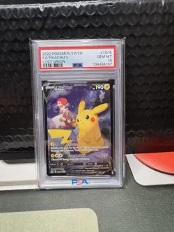 2022 Pokemon Sword And Shield Pikachu V Full Art Lost Origin PSA 10 - Image 1