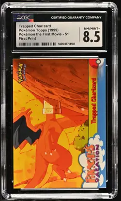 Trapped Charizard #51 Topps 1999 Pokemon the First Movie- CGC 8.5! - Image 1