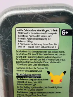 Pokemon Celebrations TCG Mini Tin - Kalos Art Factory Sealed - 25th Anniversary - Image 3