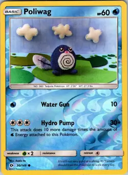 Poliwag 30/149 SM Base Set Pokemon TCG LP - Image 1