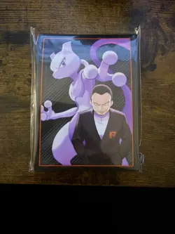 Pokemon TCG Destined Rivals ETB Sleeves Giovanni & Mewtwo 65 Sleeves Sealed - Image 1
