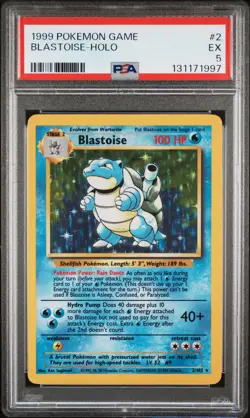 1999 POKEMON GAME #2 BLASTOISE-HOLO PSA 5 - Image 1