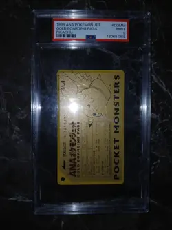 1998 ANA POKEMON JET GOLD BOARDING PASS PSA 9 FLYING PIKACHU POCKET MONSTERS PM - Image 1