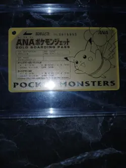 1998 ANA POKEMON JET GOLD BOARDING PASS PSA 9 FLYING PIKACHU POCKET MONSTERS PM - Image 2
