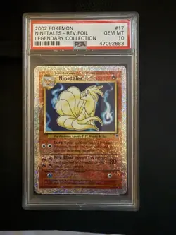 2002 POKEMON LEGENDARY COLLECTION #17 NINETALES-REVERSE FOIL PSA 10 - Image 1