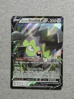Pokemon - Galarian Stunfisk V Ultra Rare SWSH03: Darkness Ablaze 128/189 - Image 1