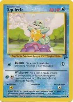 Squirtle 93/130 Base Set 2 Pokemon Card LP - Image 1