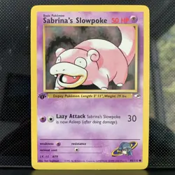 Pokemon TCG Sabrina's Slowpoke Gym Heroes 1st Edition Common Card 95/132 NM - Image 1