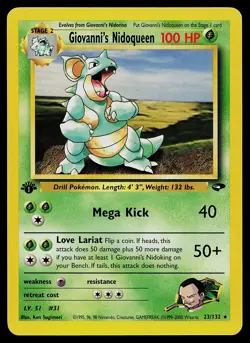 Pokemon Card - Giovanni's Nidoqueen Gym Challenge 23/132 Rare 1st Edition - Image 1