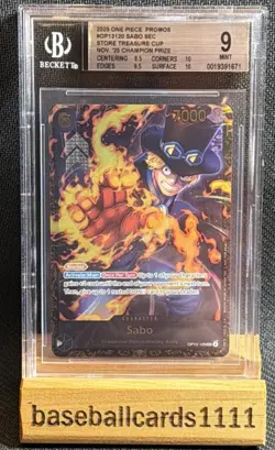 Sabo (Store Treasure Cup 2025) One Piece Promotion Card OP-PR OP13-120 BGS 9 P2 - Image 1