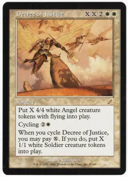 Decree of Justice 2003 Scourge White Rare Sorcery MTG NM AZ2 - Image 1