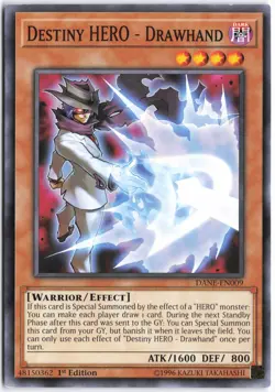 Yugioh - Destiny HERO - Drawhand DANE-EN009 1st Edition - Dark Neostorm - Image 1