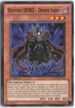 Yugioh - Destiny HERO - Doom Lord LCGX-EN122 1st Edition - Legendary Collection - Image 1