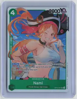 Nami One Piece The Azure Sea's Seven #OP14-031 Super Rare Holo Foil - Image 1