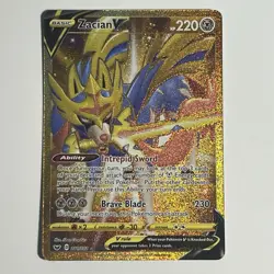 Zacian V 211/202 Sword & Shield Gold Secret Rare Holo Pokemon Card NM SWSH - Image 1