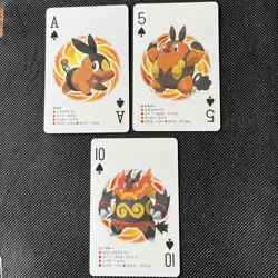 Lot Of 3 Tepig Line Pokemon Japanese Black Kyurem 2 Poker Playing Card 2012 NM - Image 1