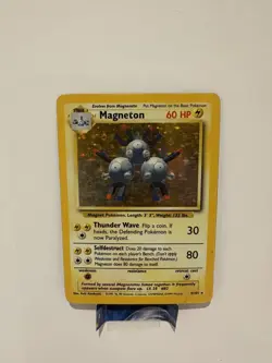 Pokemon TCG Card English Base Set Magneton 9/102 Holo Rare LP/MP - Image 1